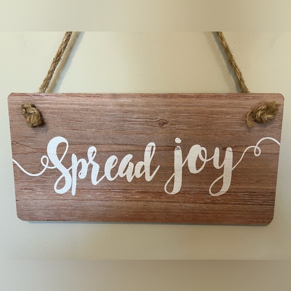 Rustic Brown 'Spread Joy' Wall or Door Hanging Sign - Picture 2 of 3